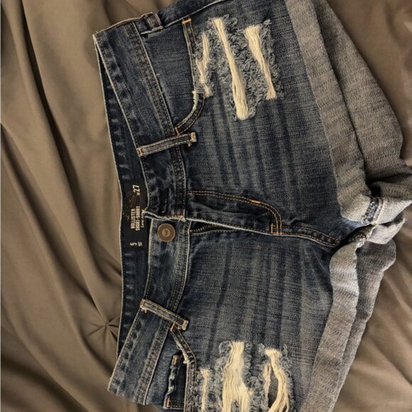 Hollister Women's Distressed Blue Jean Shorts - Picture 2 of 5